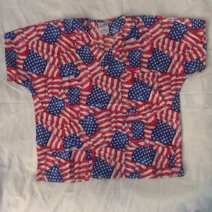 S.c.r.u.b Brand Patriotic Scrub Top M